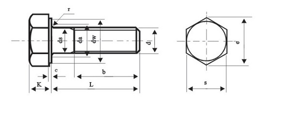 GB/T1228 鋼結(jié)構(gòu)用高強度大六角頭螺栓型式尺寸